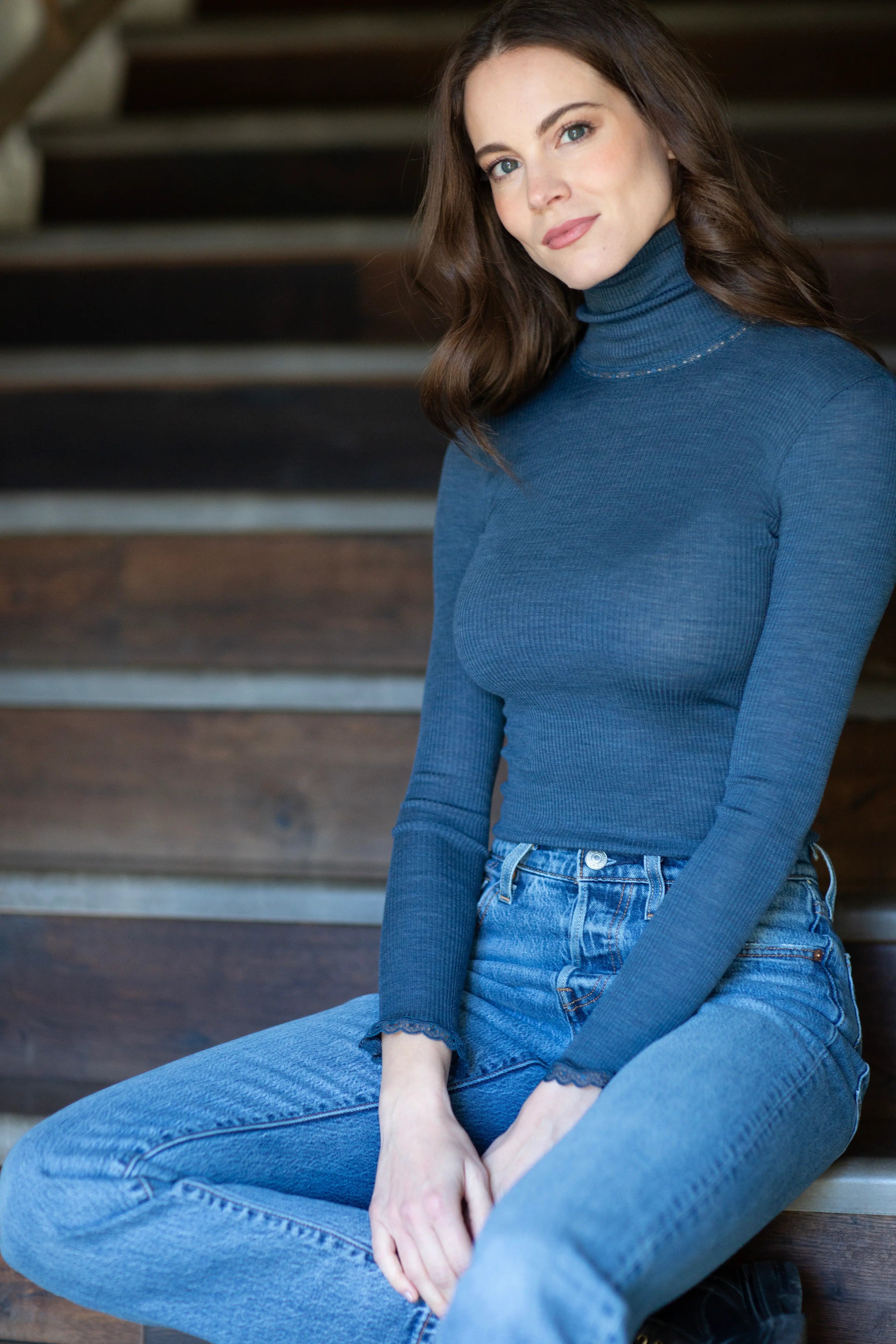 Ilary Lupetto coltrui van wol en zijde inkt