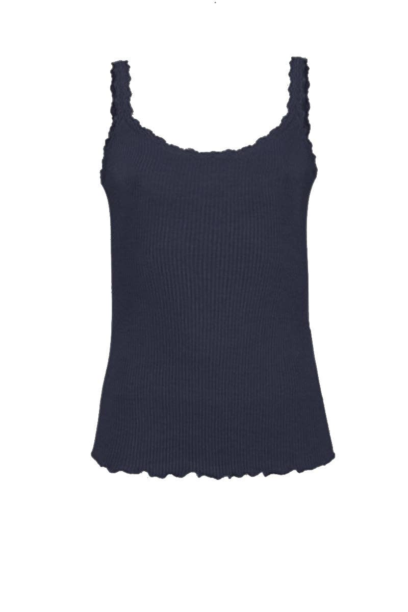 Amelie tanktop van wol en zijde nachtblauw